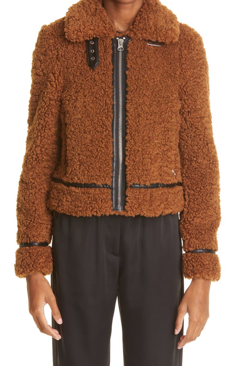 Stand Studio Audrey Faux Shearling Jacket, Main, color, 