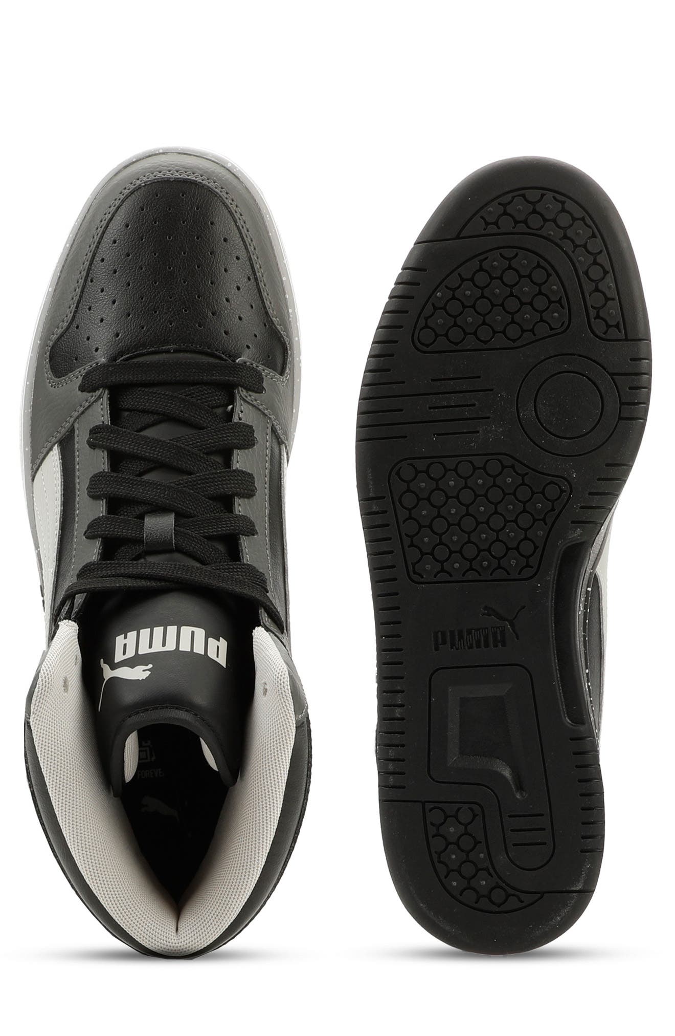 Rebound Layup Speckle Fade High Top Sneaker, Alternate, color, COOL DARK GRAY/ LIGHT GRAY
