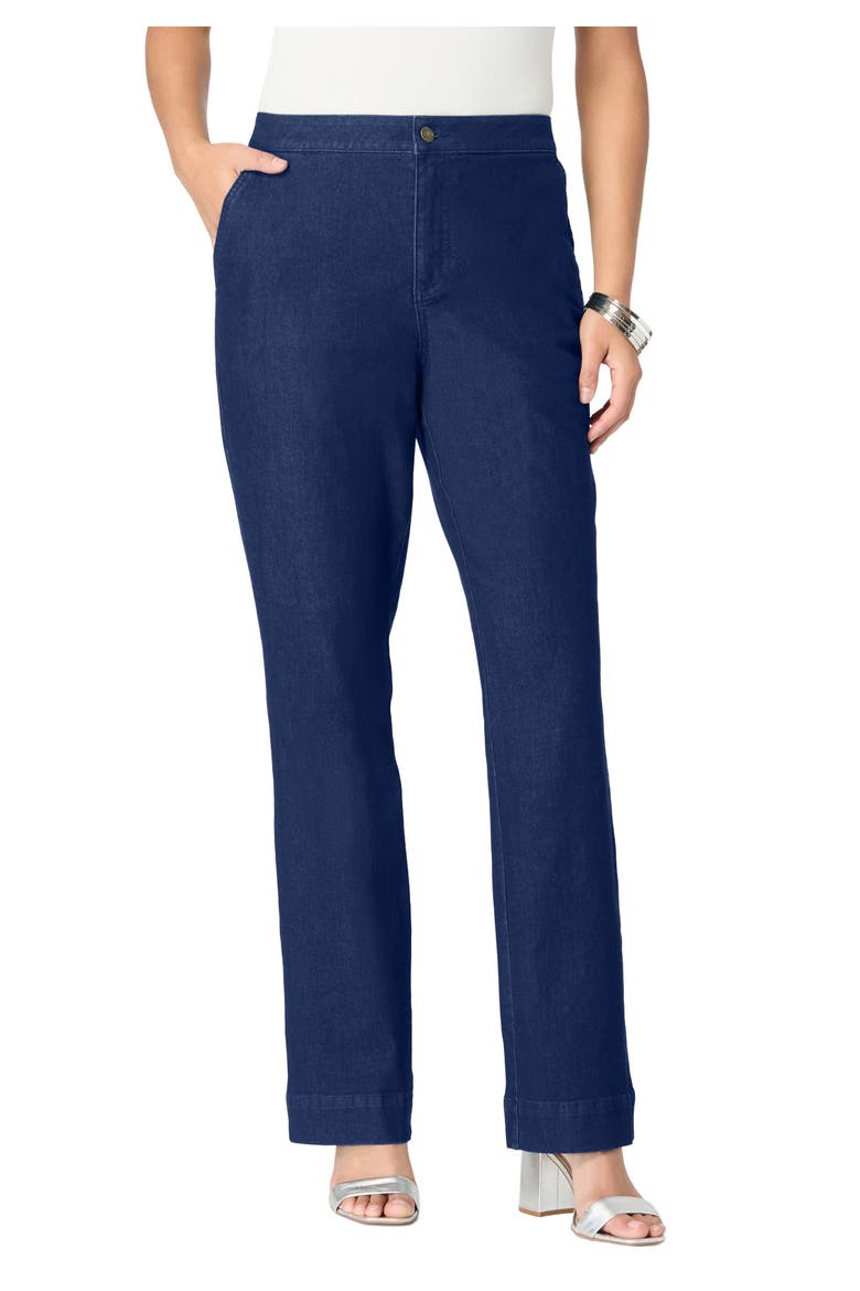 Plus Size High Rise Bootcut Denim Trouser, Main, color, DARK WASH