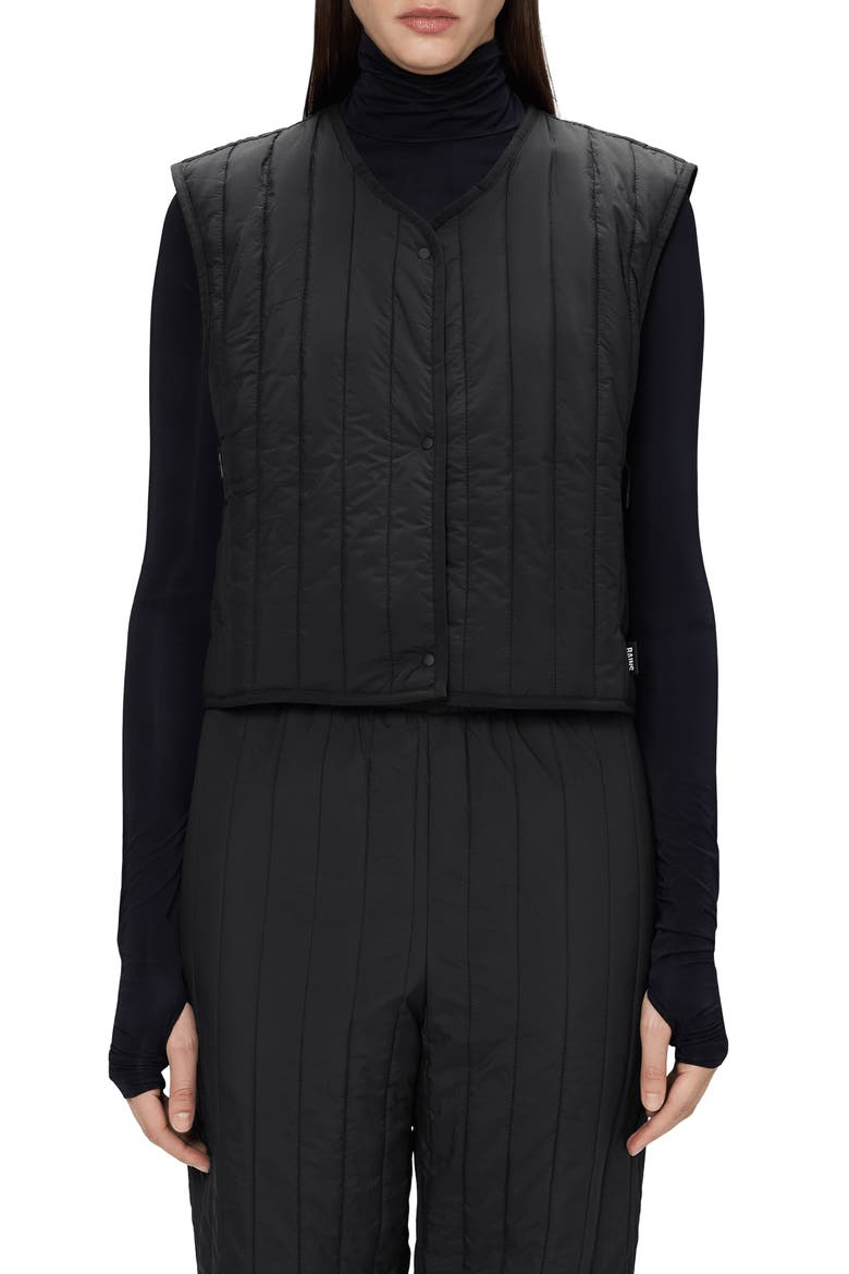 Banja Water Resistant Crop Liner Vest, Main, color, BLACK