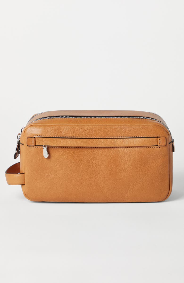 Brunello Cucinelli Beauty case with double zipper, Alternate, color, Natural