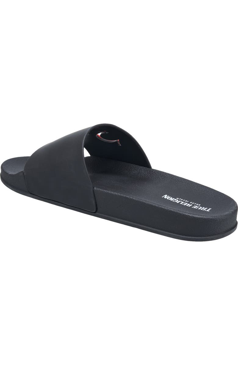 True Religion Russell Chopout Logo Slide, Alternate, color, Black