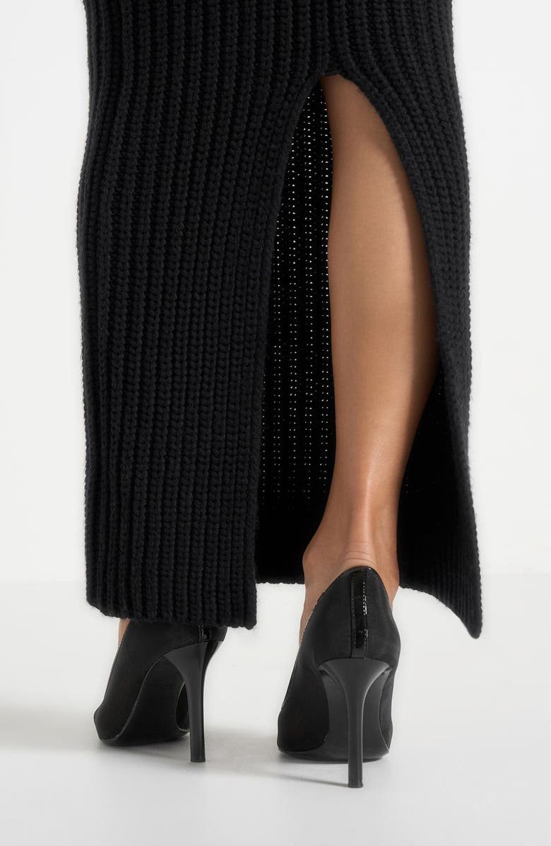 Manière De Voir Lyra Knit Maxi Skirt with Foldover, Alternate, color, Black