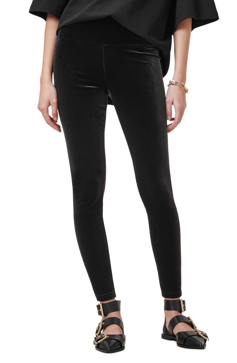 AllSaints Cora Velvet Leggings, Main, color, 
