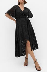 City Chic Maxi Love Burnout Wrap Dress