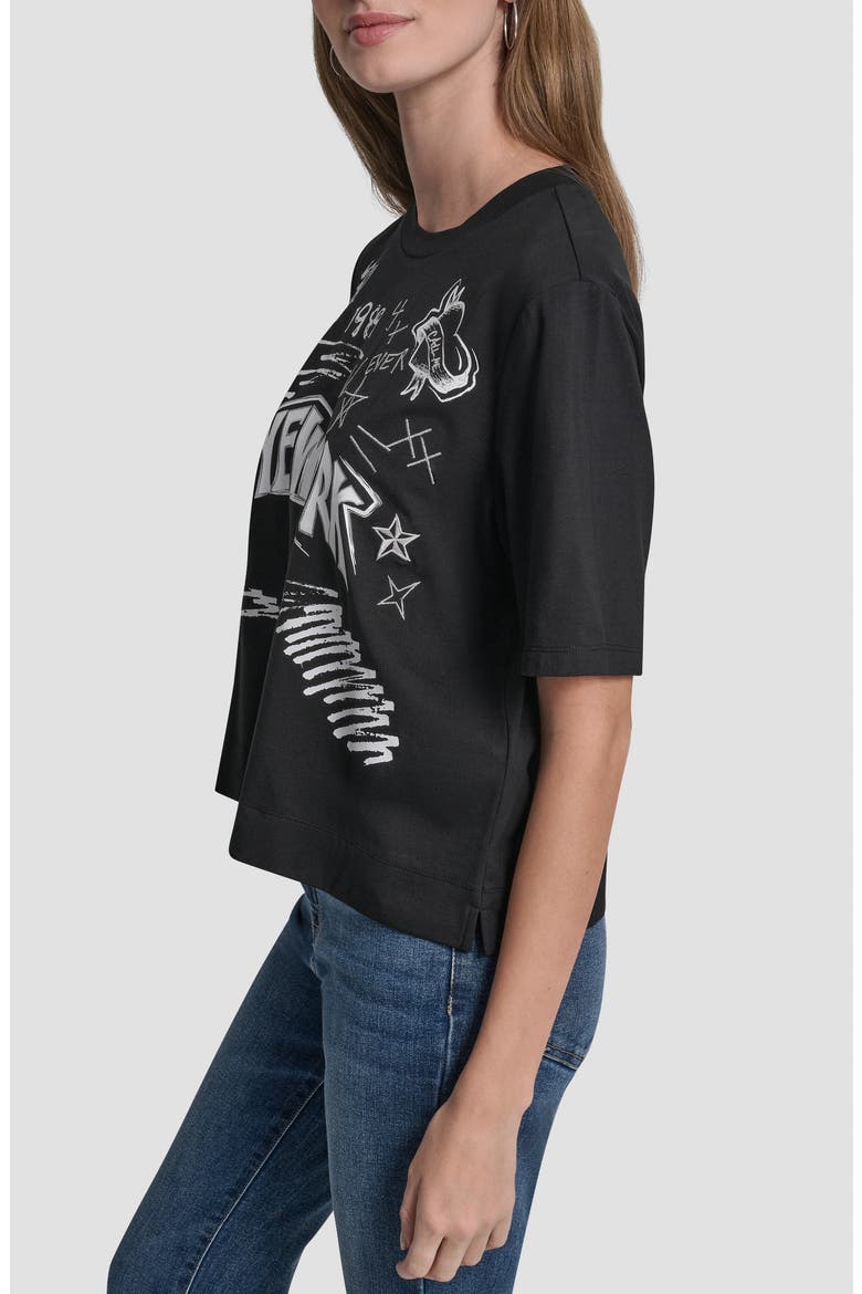 Embroidered 1989 Notebook Scribbles Graphic T-Shirt, Alternate, color, BLACK