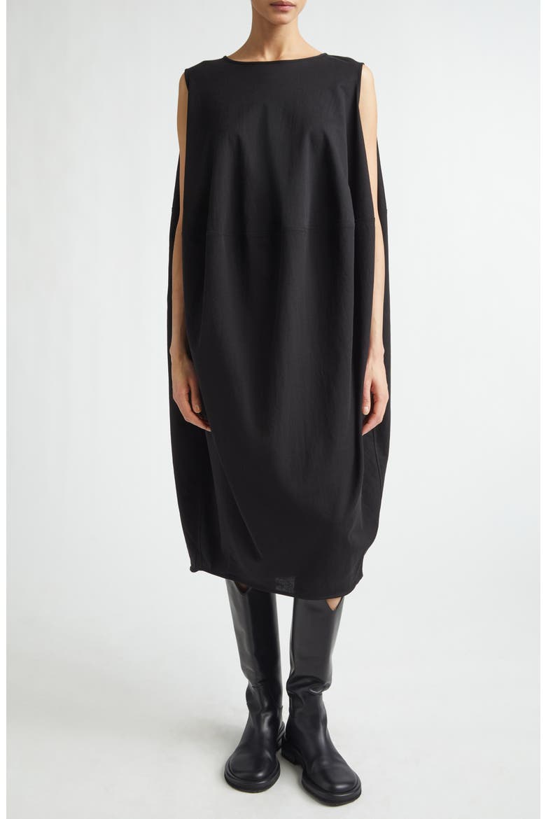 Cocoon Midi Dress, Main, color, BLACK