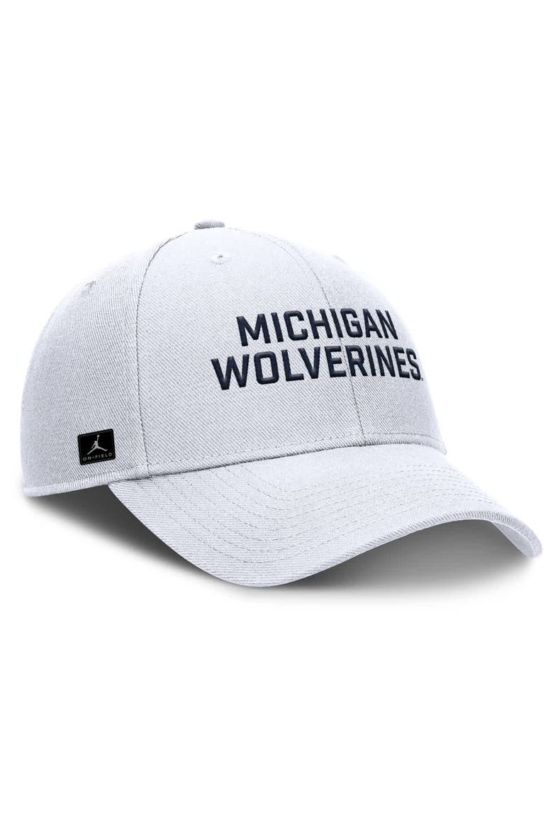 Men's Nike  White Michigan Wolverines Rise Practice Adjustable Hat, Alternate, color, White