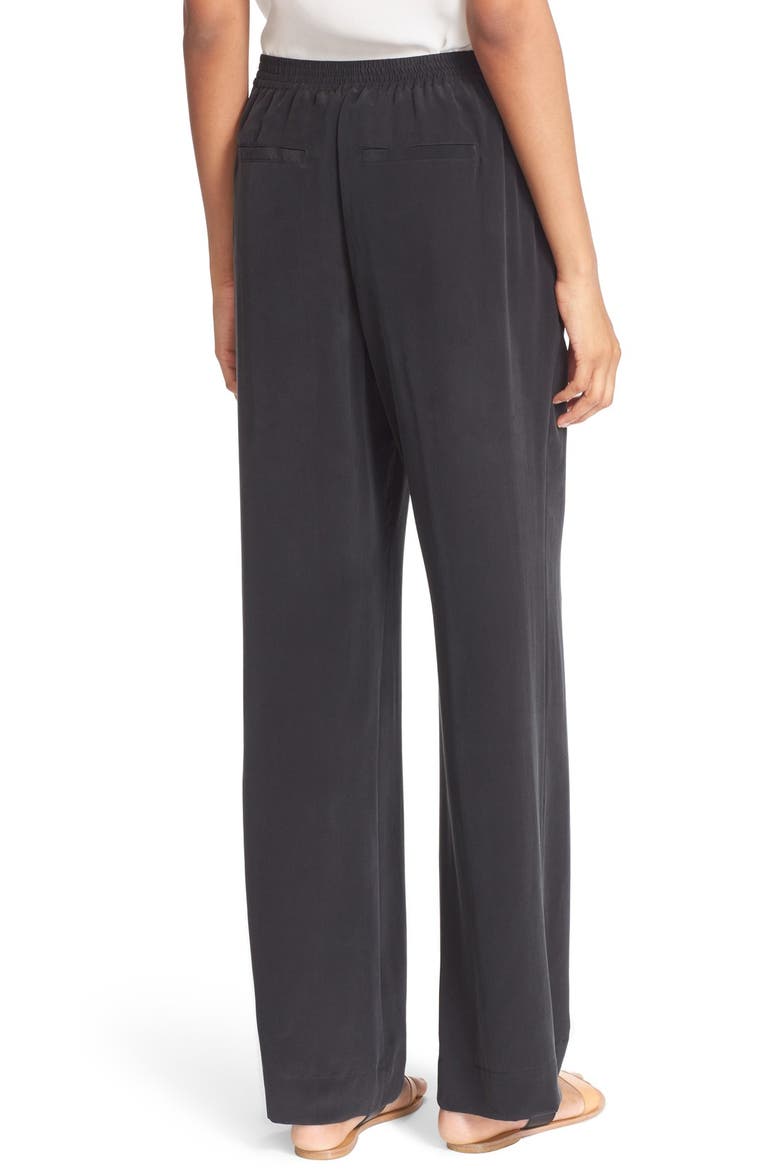 'Zinga' Silk Pants, Alternate, color, CAVIAR
