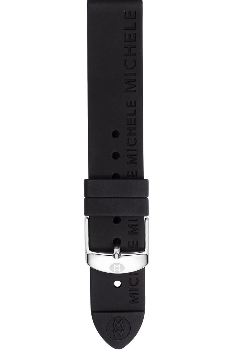MICHELE 18mm Silicone Watch Strap, Main, color,