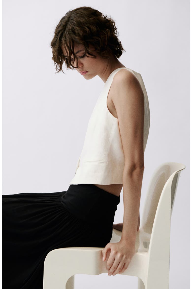 Linen Vest, Alternate, color, OFF WHITE