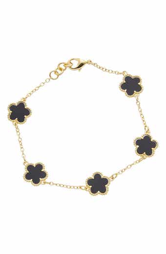 Flower Charm Link Bracelet