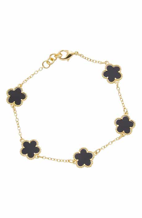 Flower Charm Link Bracelet