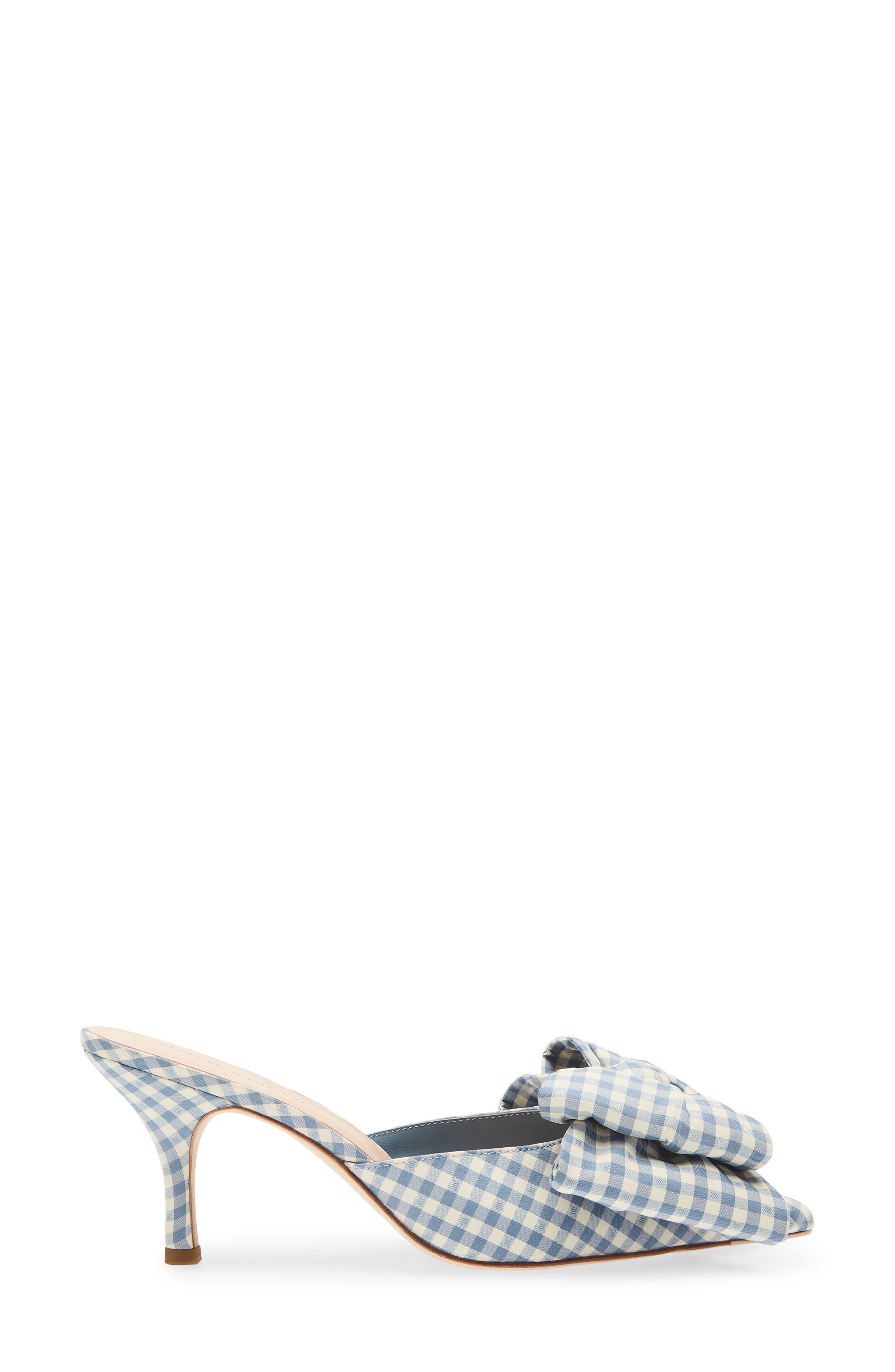 Loeffler Randall Margot Bow Mule, Alternate, color, Blue Gingham