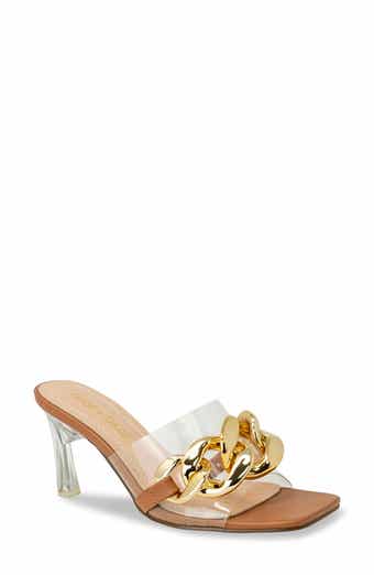 CHASE AND CHLOE Chunky Chain Clear Sandal