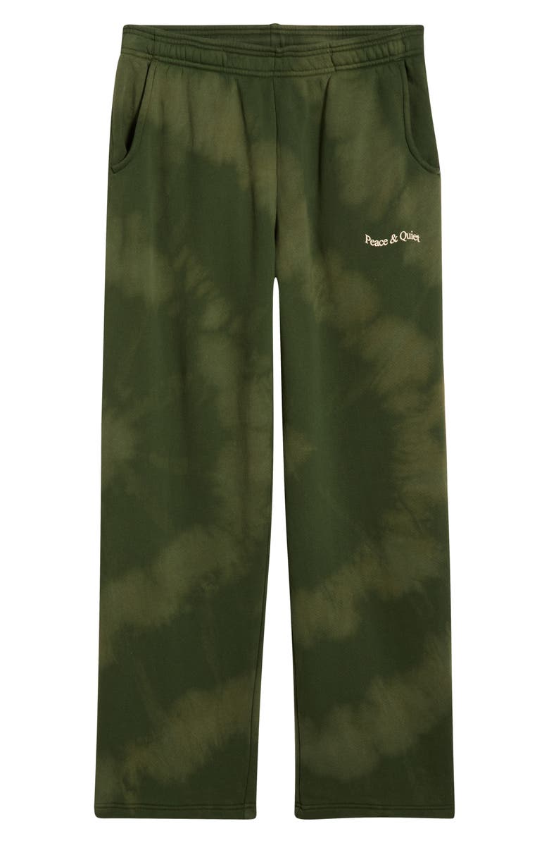 Museum of Peace & Quiet Wordmark Tie Dye Sweatpants, Alternate, color, Forest