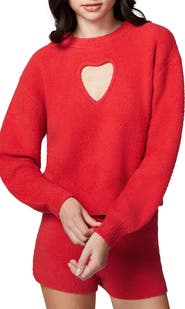Florence by Mills Cloud Heart Cutout Bouclé Sweater