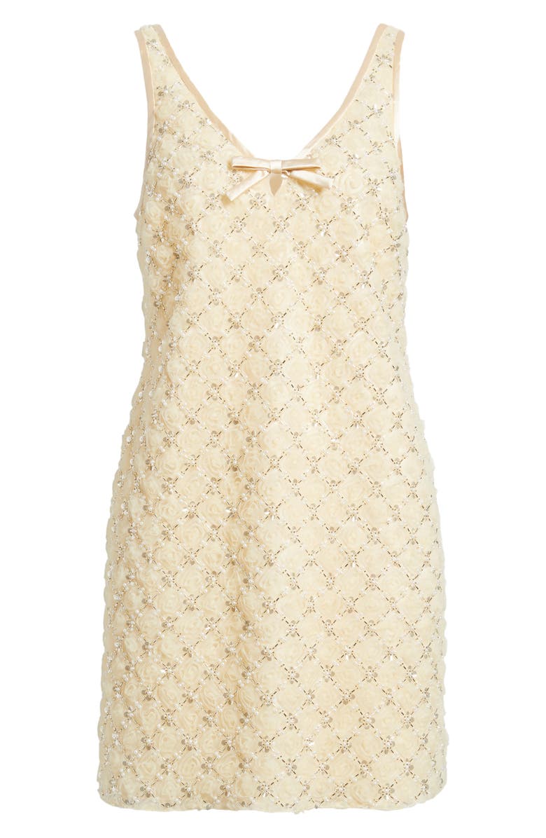 Saylor Jeanetta Beaded Cocktail Minidress, Alternate, color, Butter