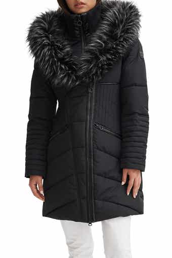Noize Gigi Vegan Faux Fur Trim Quilted Parka