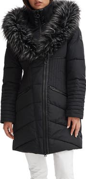 Noize Gigi Vegan Faux Fur Trim Quilted Parka