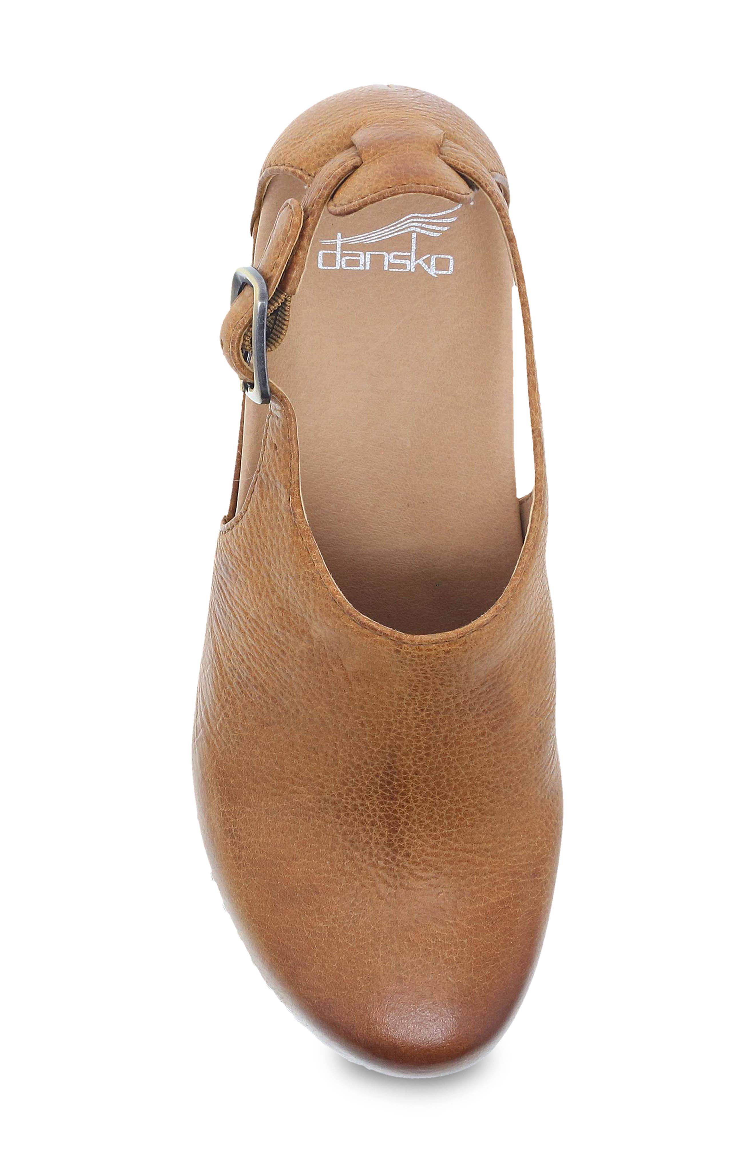 Dansko Sassy Cutout Clog, Alternate, color, Tan Milled Burnished