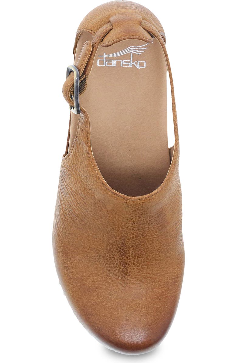 Dansko Sassy Cutout Clog, Alternate, color, Tan Milled Burnished