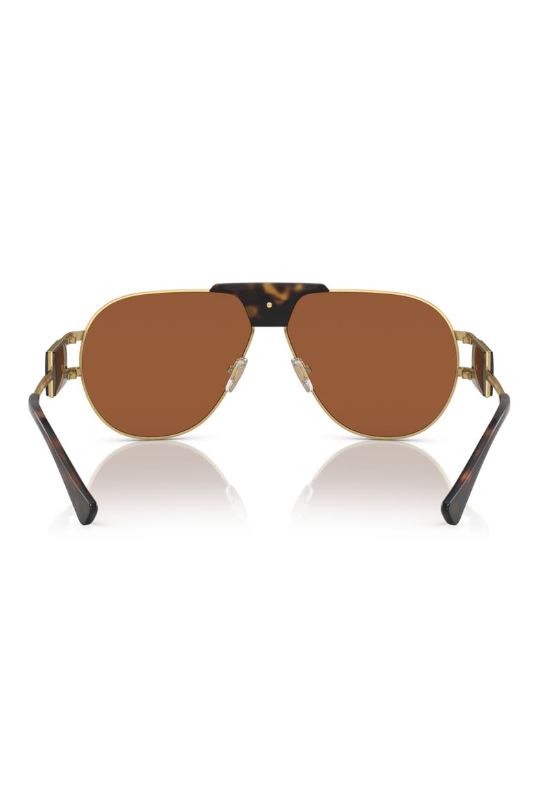 63mm Oversize Pilot Sunglasses, Alternate, color, DARK BROWN