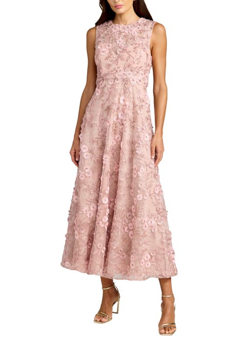 Petite Floral Embroidered High Neck Midi Dress