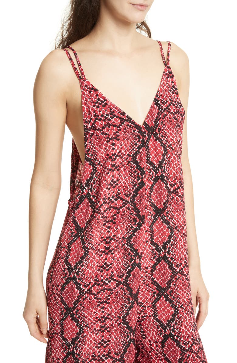 Free People Snake Print Jumpsuit, Alternate, color,