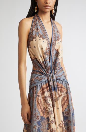 Ascension Paisley Floral Halter Neck Maxi Dress