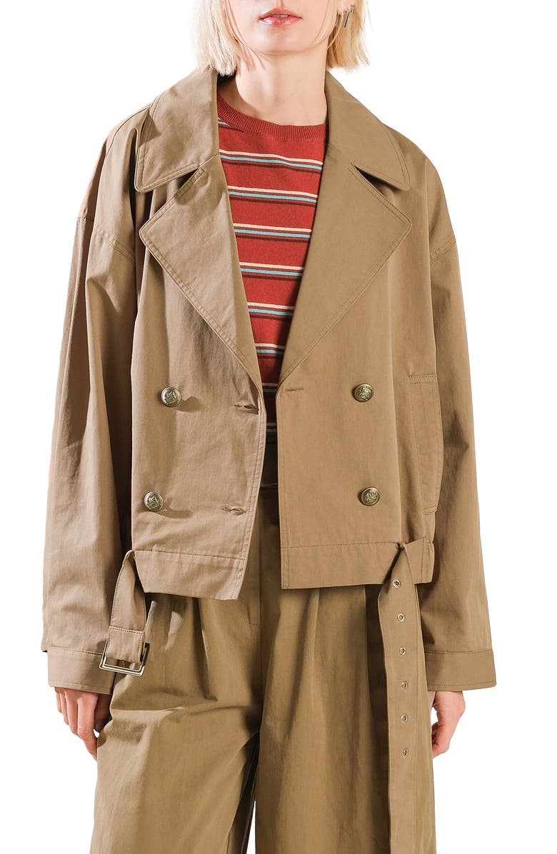 FREEMARKET Solid Cotton Jacket, Main, color, Light Brown