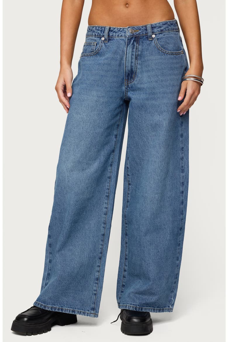 Skye Low Rise Baggy Wide Leg Jeans, Main, color, BLUE-WASHED