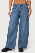 EDIKTED Skye Low Rise Baggy Wide Leg Jeans