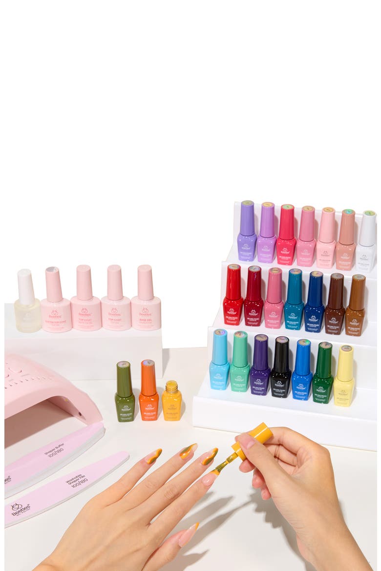 25 Color 45 pcs Fall Gel Nail Manicure Studio Kit with UV Light, Alternate, color, None