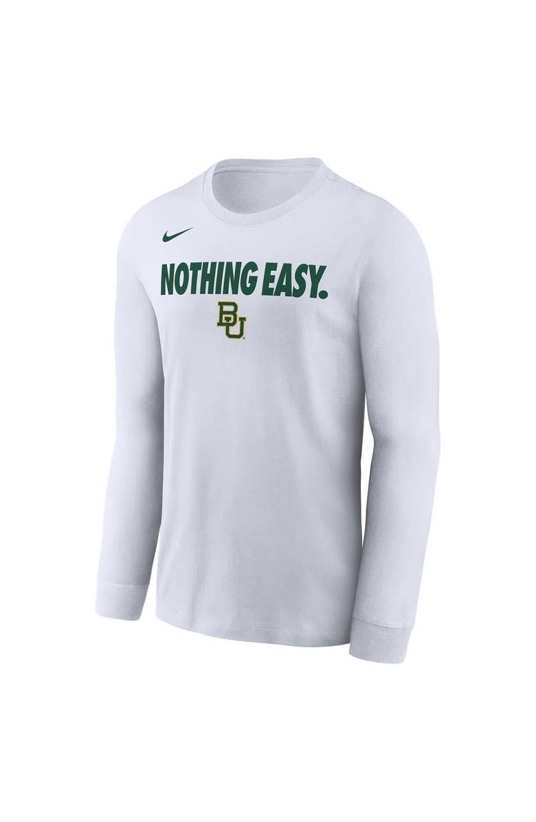 Nike Men's Nike White Baylor Bears 2025 On-Court Bench Long Sleeve T-Shirt, Alternate, color, 