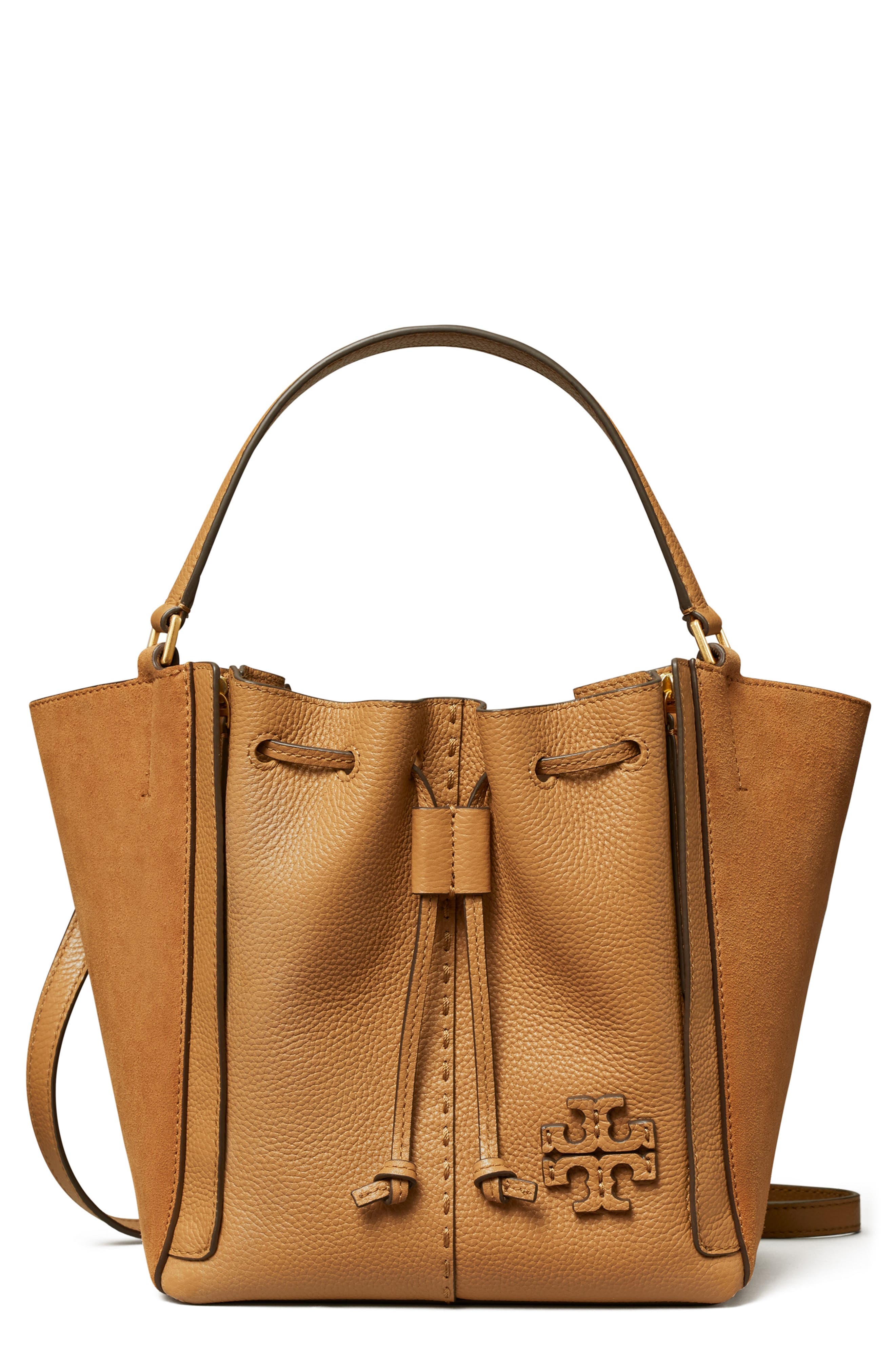 Tory Burch McGraw Drawstring Leather Satchel, Main, color, 
