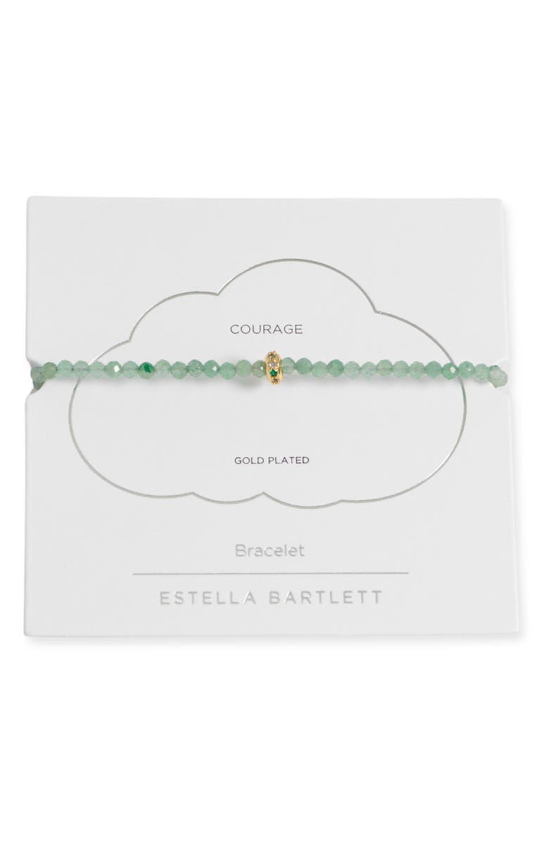 Estella Bartlett Green Aventurine Crystal Disc Beaded Bracelet, Main, color, Green Aventurine