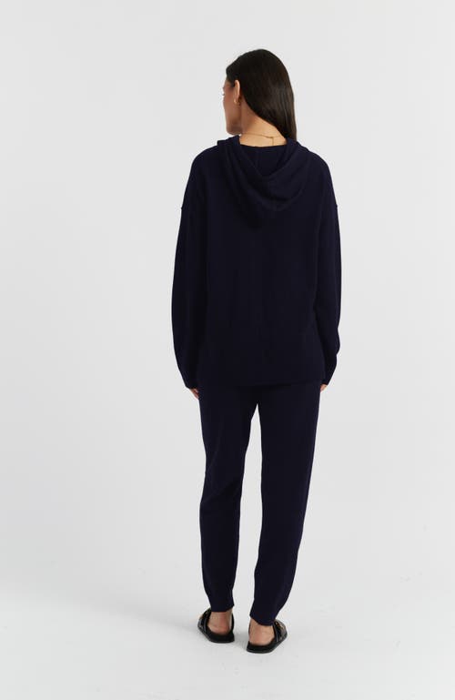 Chinti & Parker Wool Cashmere Blend Relaxed Hoodie Sweater In Blue