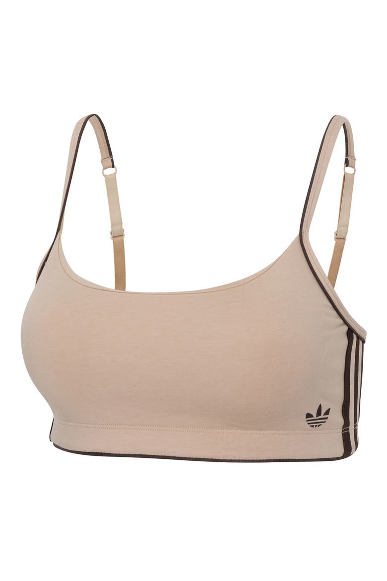 Scoop Cotton Blend Jersey Bralette, Alternate, color, STONE KHAKI