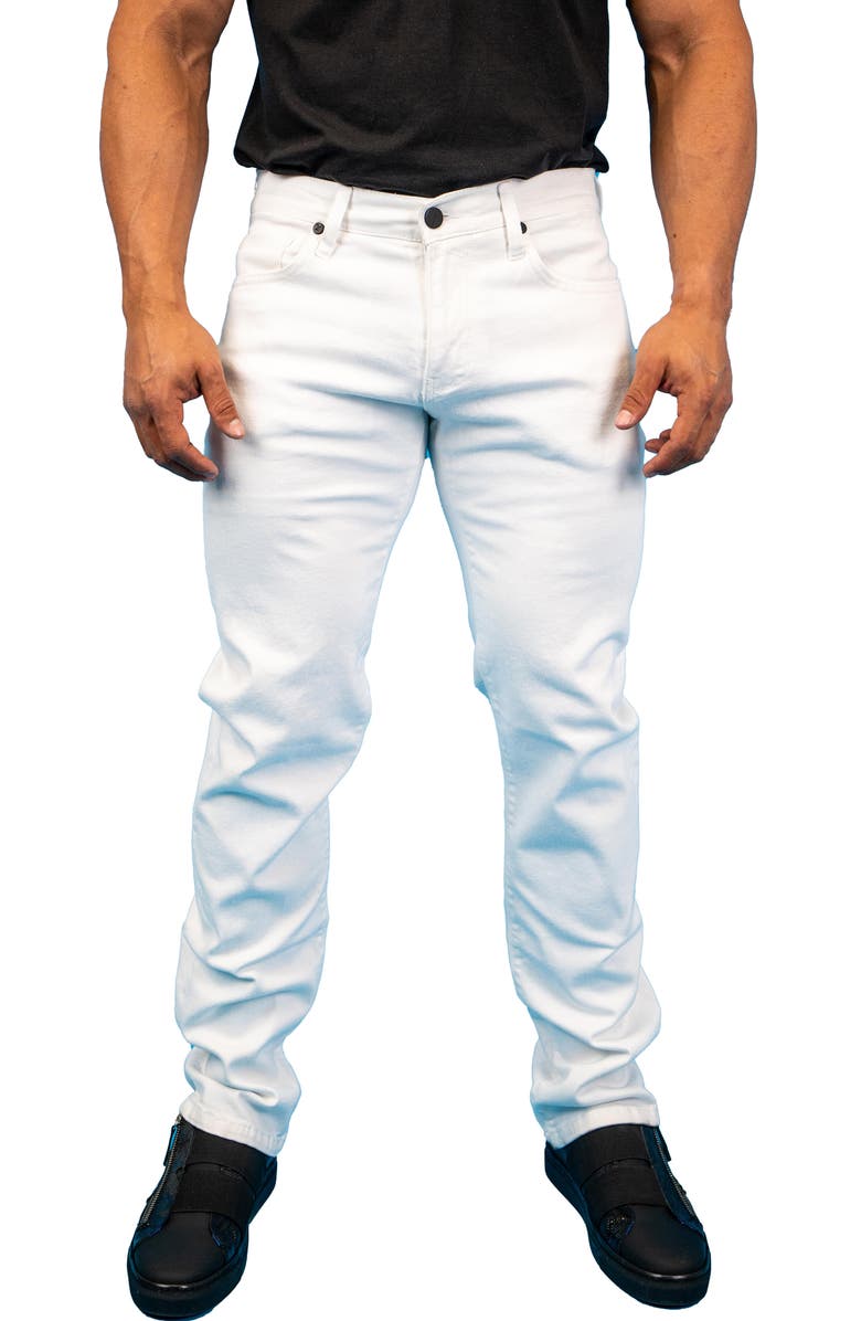 Maceoo Athletic Fit Stretch Jeans, Main, color, White