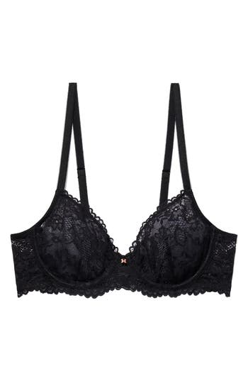 Savage X Fenty Floral Lace Unlined Bra In Black