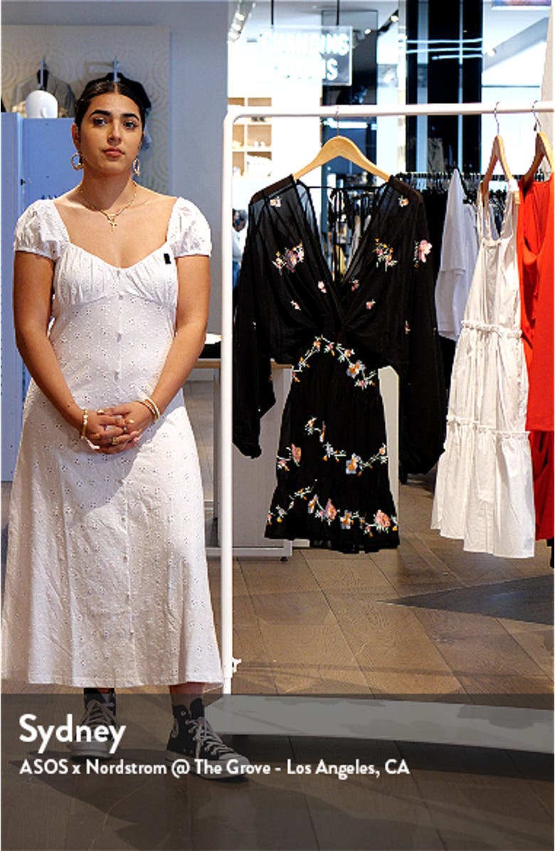 '70s Tiered Embroidered Long Sleeve Minidress, sales video thumbnail