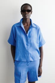COS Oversized Short-Sleeved Linen Shirt