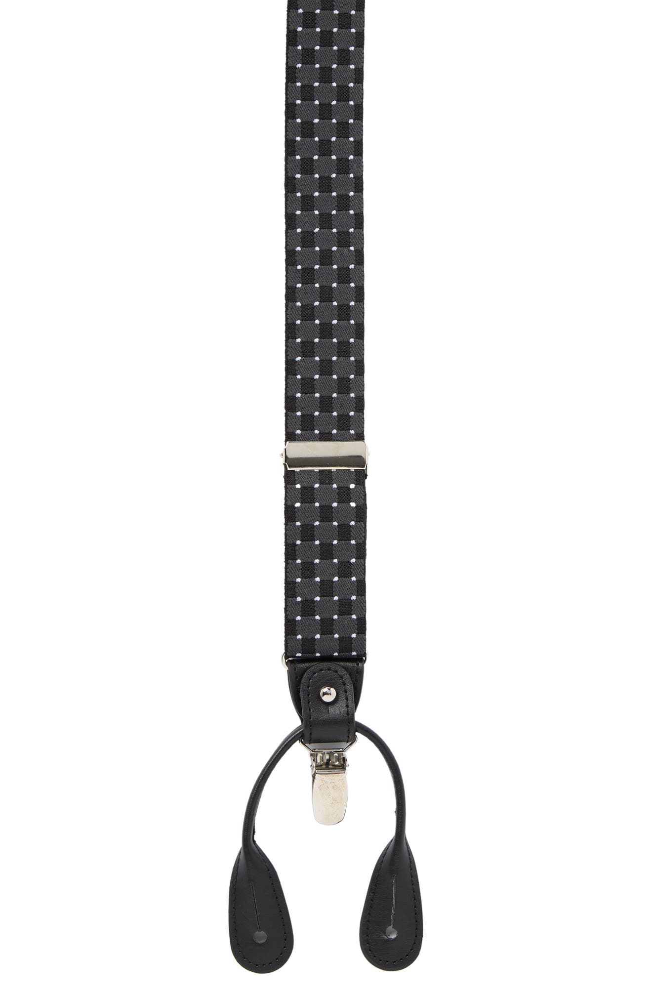 Ike Behar IB Black Geo Suspenders