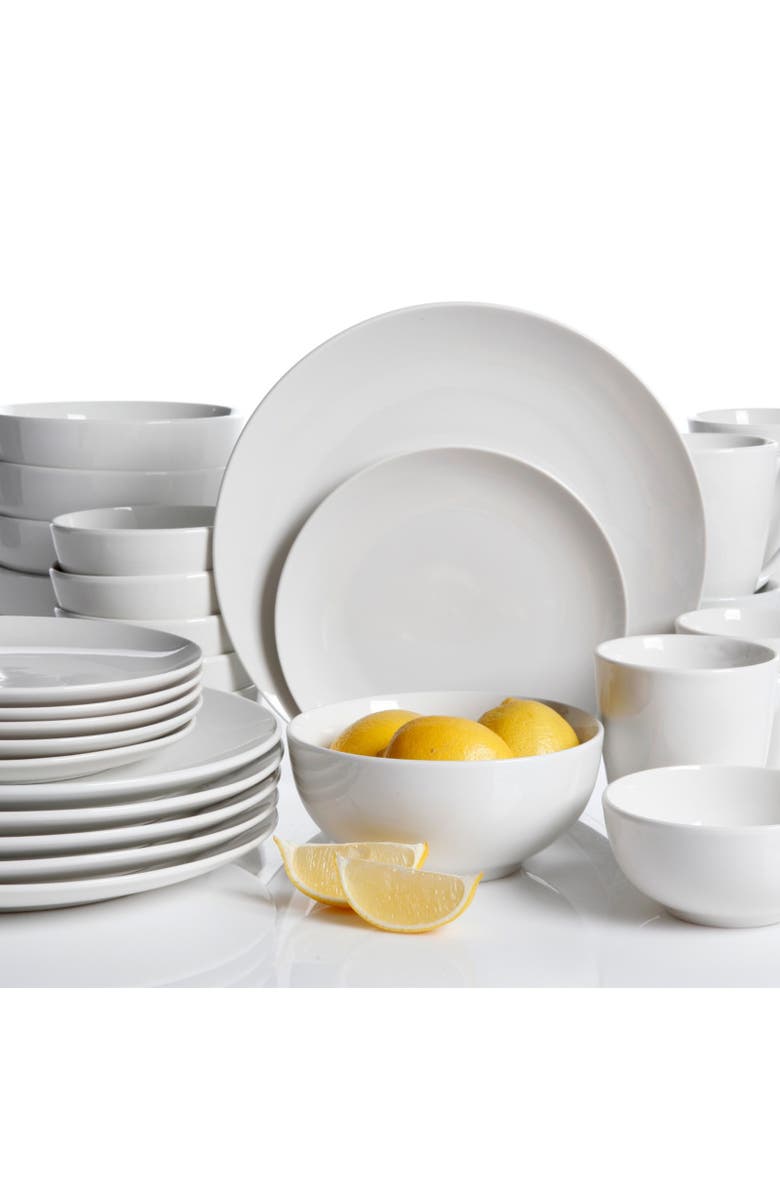 Gibson Home Ogalla 30 Piece Porcelain Dinnerware Set, Alternate, color, White