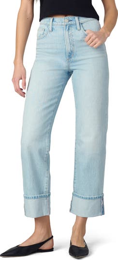 The Margot High Waist Cuffed Straight Leg Jeans