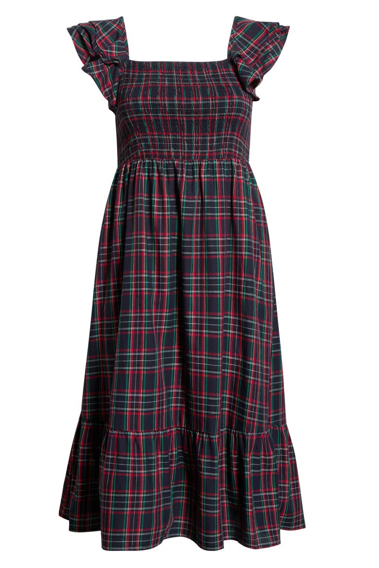Chapman Plaid Smocked Dress, Alternate, color, NAVY-MULTI