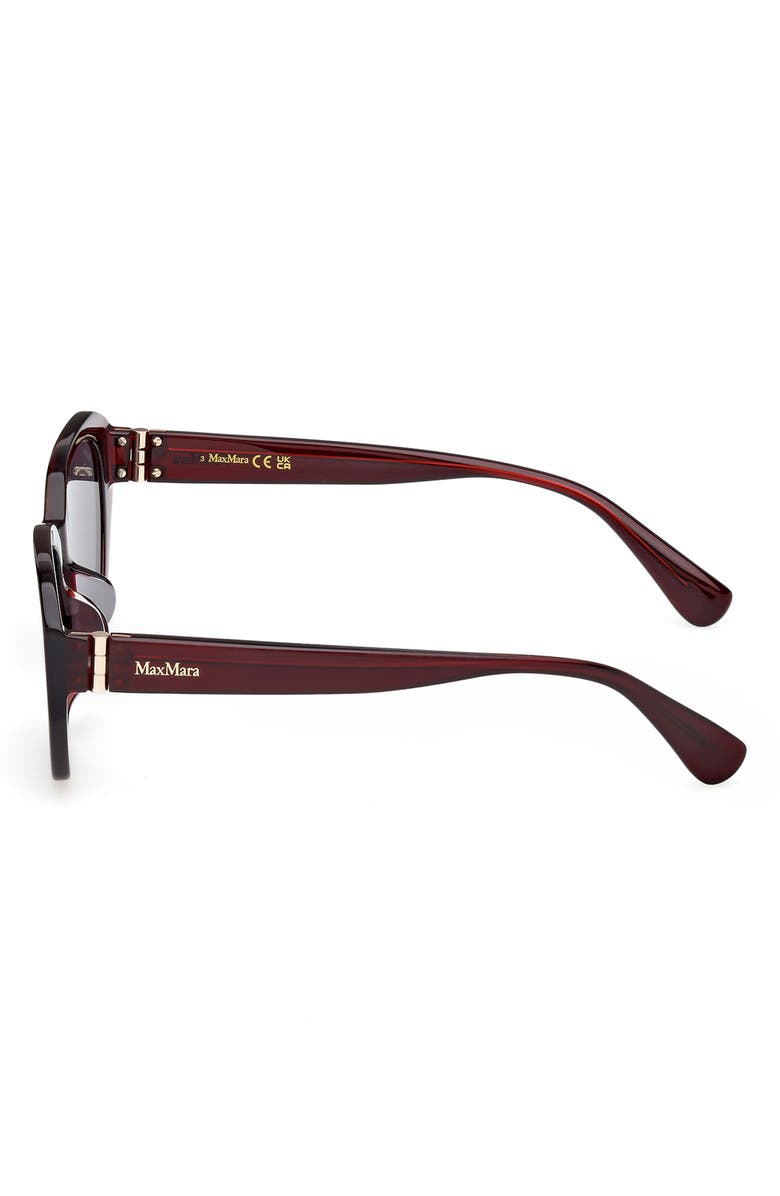 Max Mara 54mm Round Sunglasses, Alternate, color, Shiny Bordeaux / Smoke