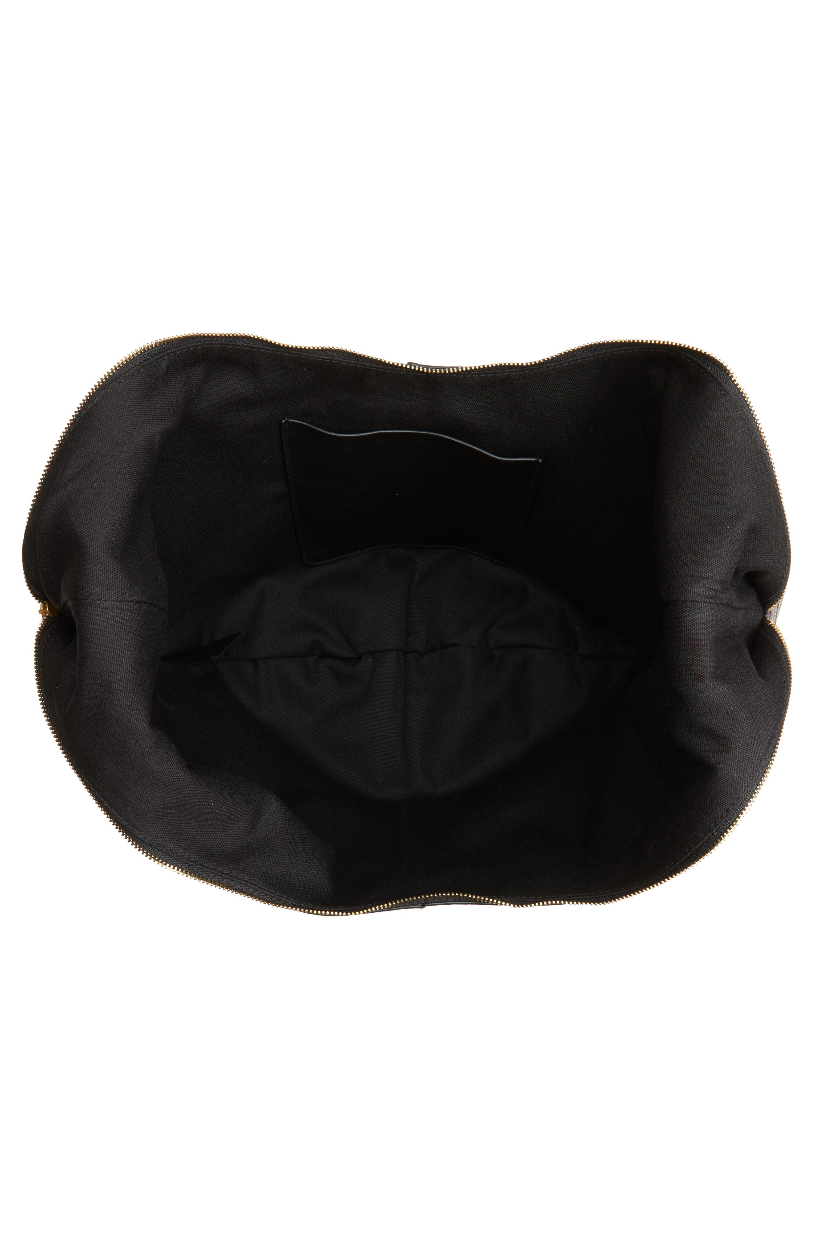 Madewell The Essential Curve Leather Shoulder Bag, Alternate, color, True Black Multi