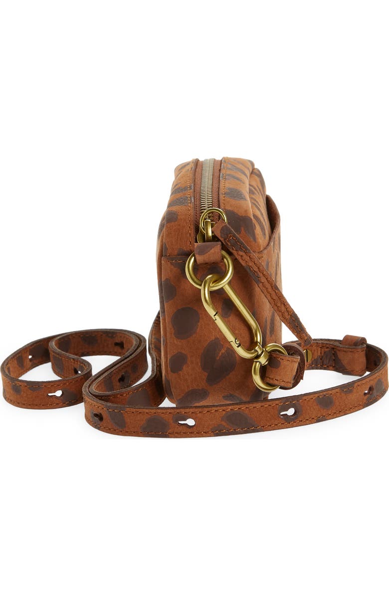 Madewell Mini The Nubuck Leopard Print Carabiner Crossbody Bag, Alternate, color,